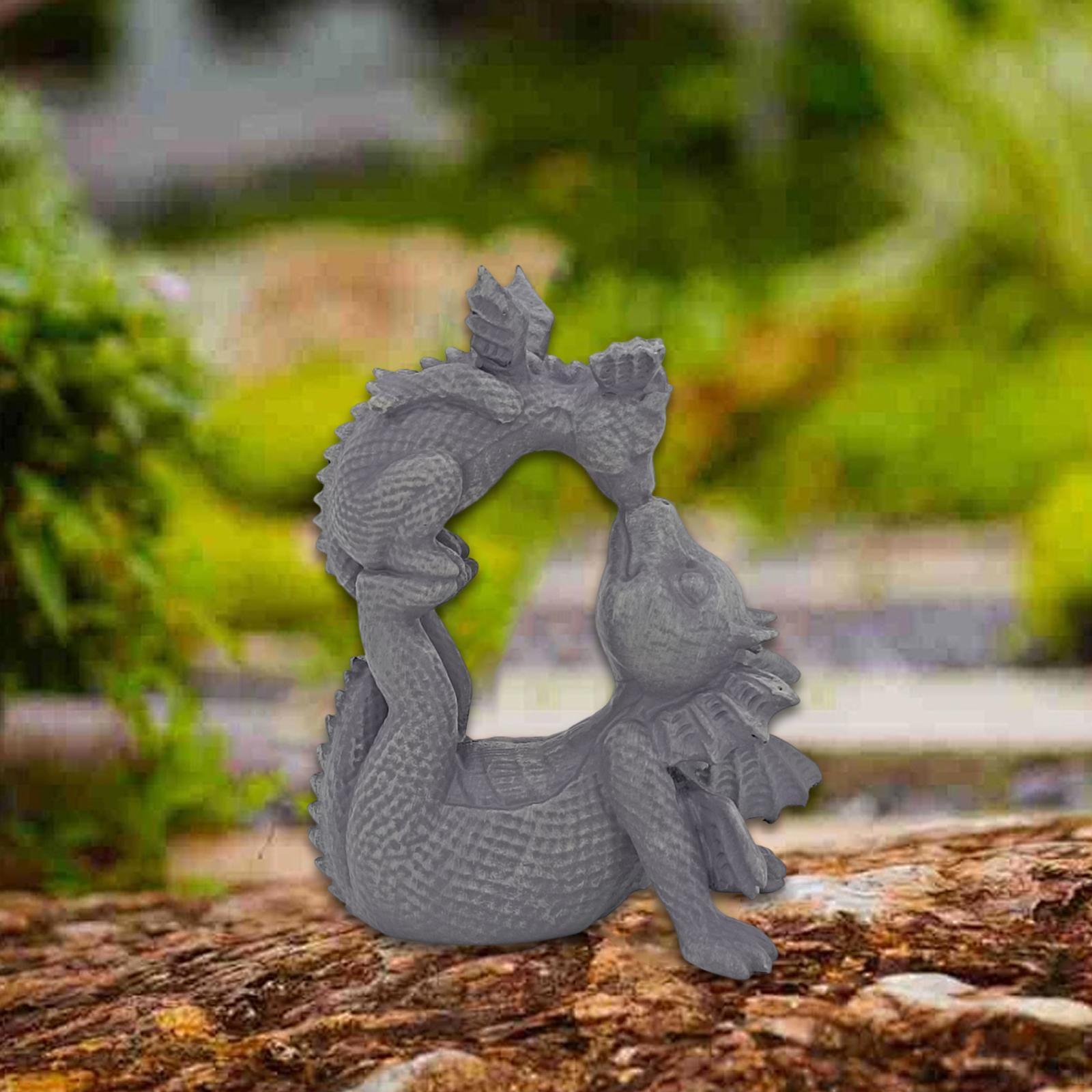 

Фигурка животного, настольный предмет искусства, подарочный набор, декоративная скульптура из смолы для использования в помещении и на открытом воздухе Kiss Dragon Statue