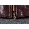 Chinese Size Classical 1930 Style Men Leather Jacket Uncoated Natural Goatskin Leather Soft Slim Spring Autumn
