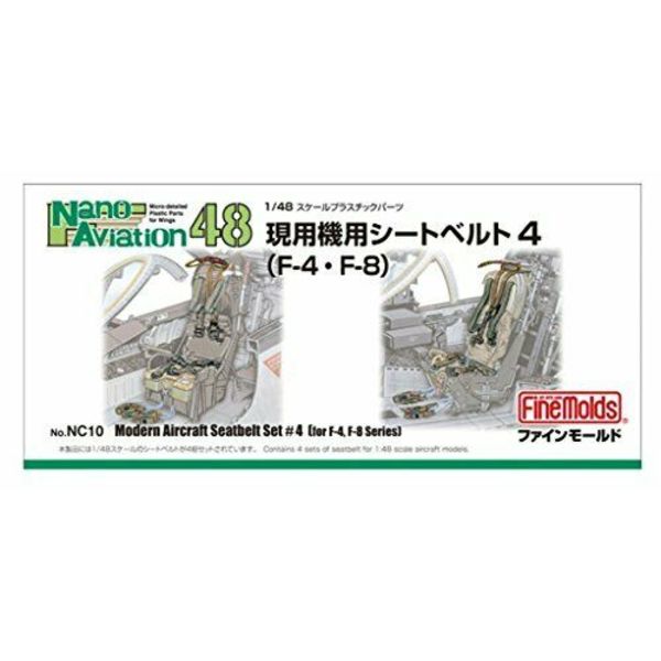Fine Molds NC10 1/48 Zestaw pasów bezpieczeństwa do samolotów F-4, F-8, itp. marynarki wojennej/sił powietrznych USA.