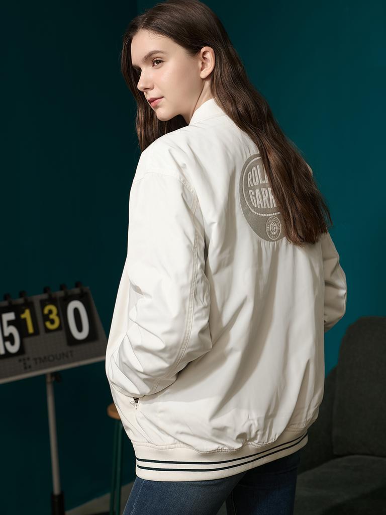 Blouson matelassé en nylon avec logo au dos Rolandgarros Ivoire