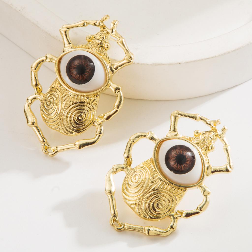 Exaggerated Insect Earrings Fashion Creative Oil Drop Devil's Eye Studs Personality High-end Earrings