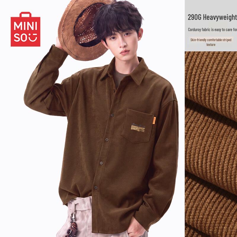 MINISO Men's Vintage Corduroy Shirt Jacket