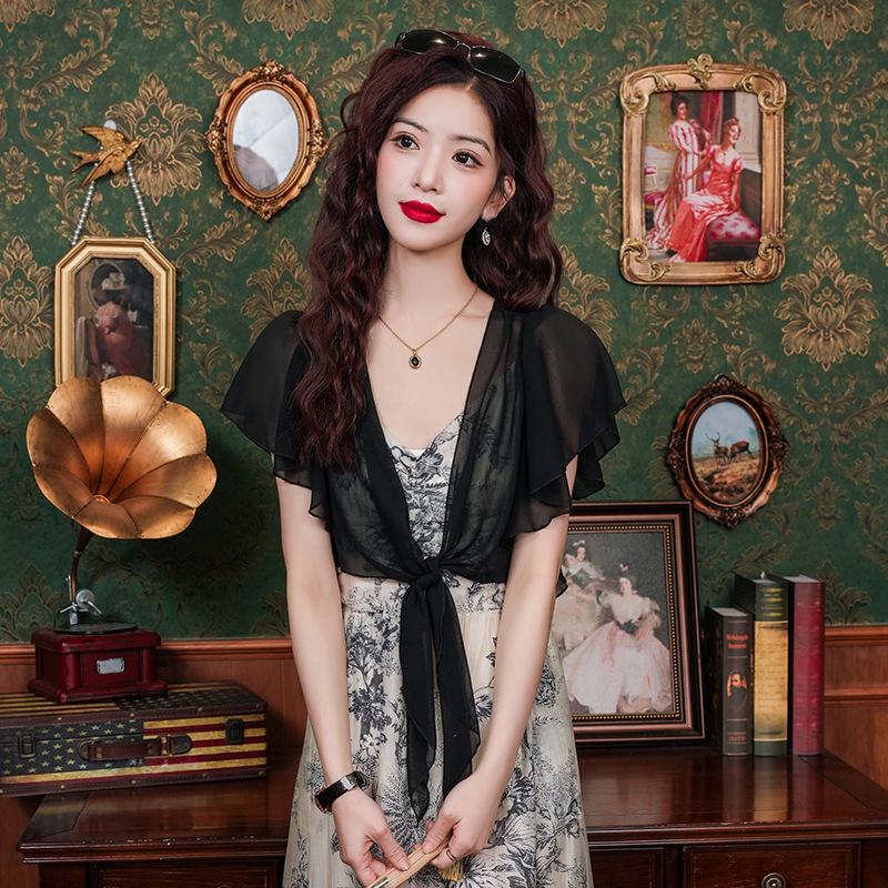 

Женский шифоновый кардиган-шаль на весну/лето 2025: Универсальная, Легкая, Дышащая накидка от солнца XL (110-145 lbs)