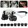10X 15X 20X 25X LED Head Magnifier Light Double Eye Loupe Head Wearing Head-Mounted Repair Jeweler Watch Clock