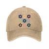 Retro Distressed Floral Vinyl Wall Decor Stickers Washed Baseball Cap Outdoor For Womens Unisex FeUnisex