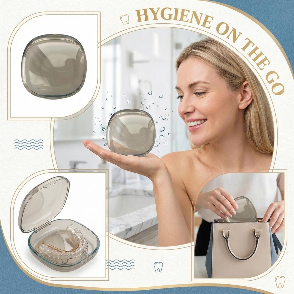 Portable Braces Cleaning Box Denture Cleaner Portable Teeth Box