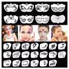 Reusable Face Paint Templates Multiple Pattern Hollowed Body Art Paint Stencils Easy Use Hand Painting DIY Makeup Tools Adults
