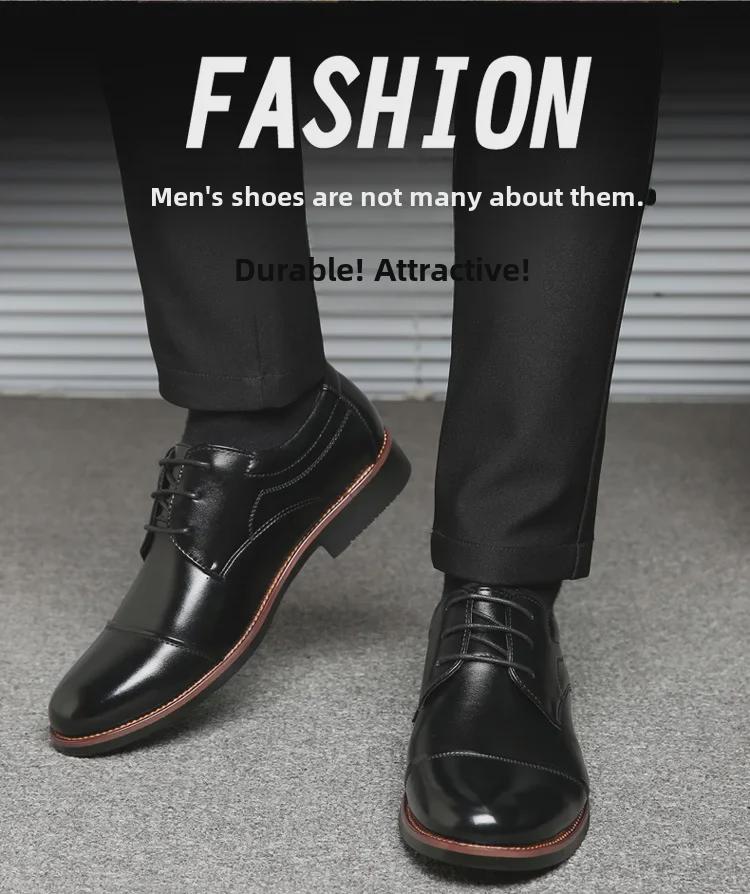 2024 Large Size Men's Leather Lace-Up Business Casual Shoes (Sizes 46-48)
