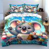 Süßes Cartoon Koala Bettwäscheset Bettwäsche Bettbezug Set Bettbezug Kissenbezüge (1 * Bettbezug 2 * Kissenbezüge, ohne Bettdecke)
