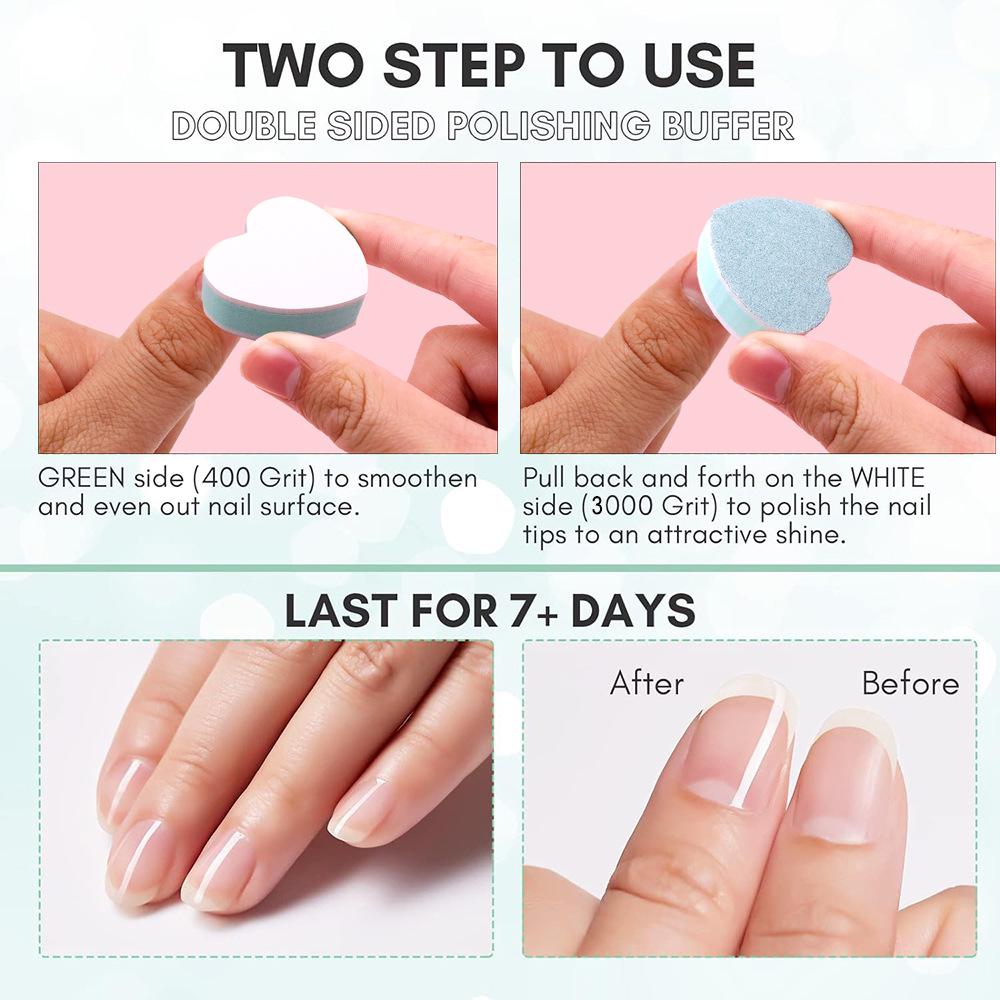 Dual-Sided Heart-Shaped Nail File Sponge Block - High Elasticity and Polishing