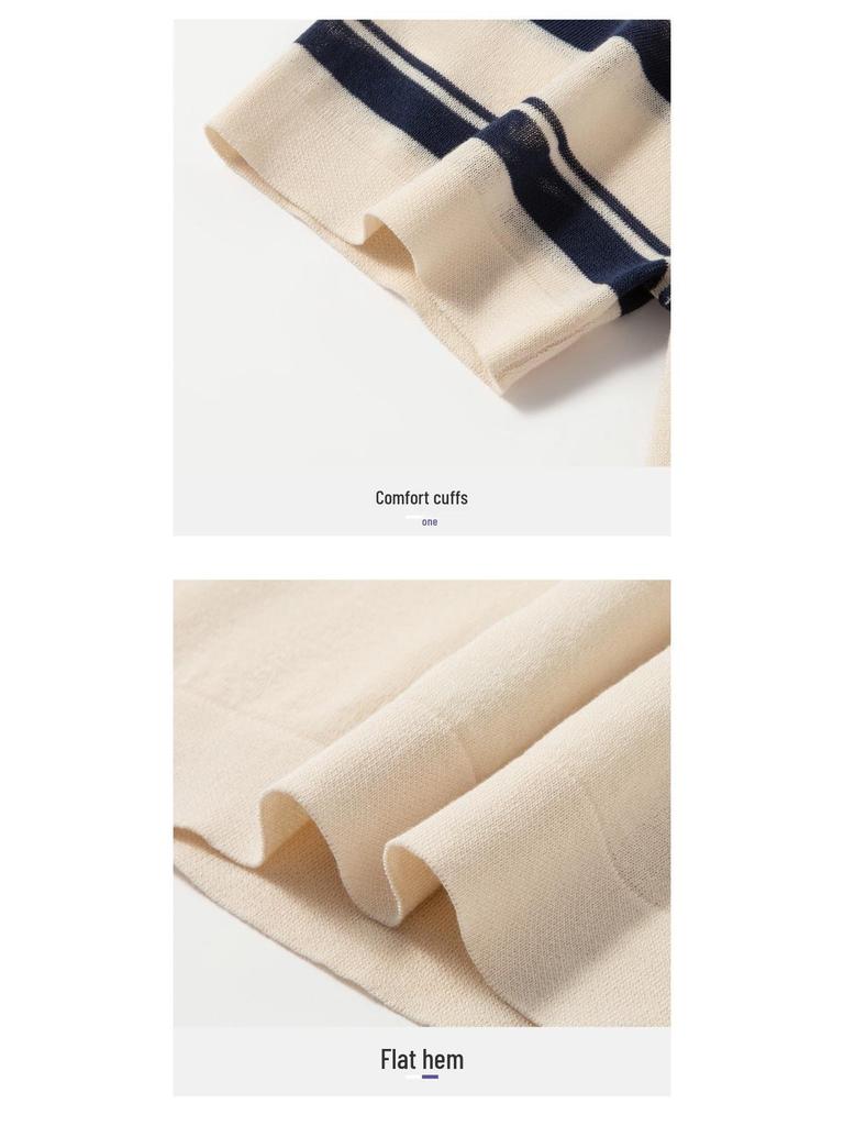 Men's 2026 Summer Casual Polo Shirt - Breathable Yarn-Dyed Stripe, Loose Fit Short Sleeve with Lapel