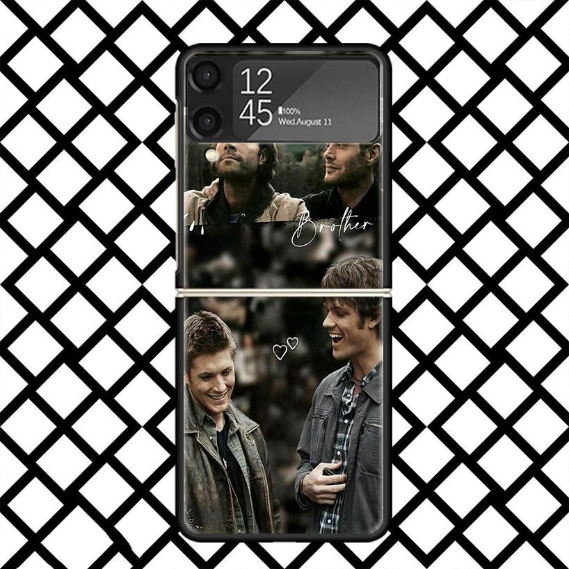 Babaite Supernatural SPN Dean And Sam Phone Case For Samsung Z Flip 7 6 5 4 3 Galaxy ZFLIP7 ZFlip6 5G Flip5 Flip4 Flip3 5g Black