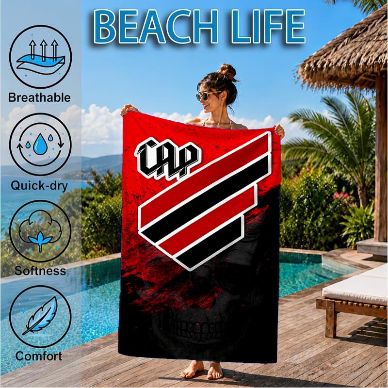 Athletico Football Club Printed Microfiber Beach Towel, Soft And Absorbent, Quick-Dry, Ideal for Summer Travel, Beach Essential, Swimming Pool