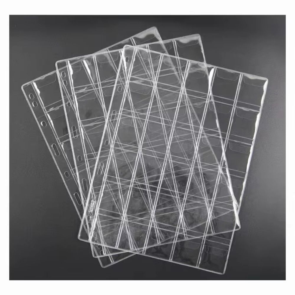 Transparent Inside Pages Coin Album Page PVC Badge Protector  for Coins&Badge