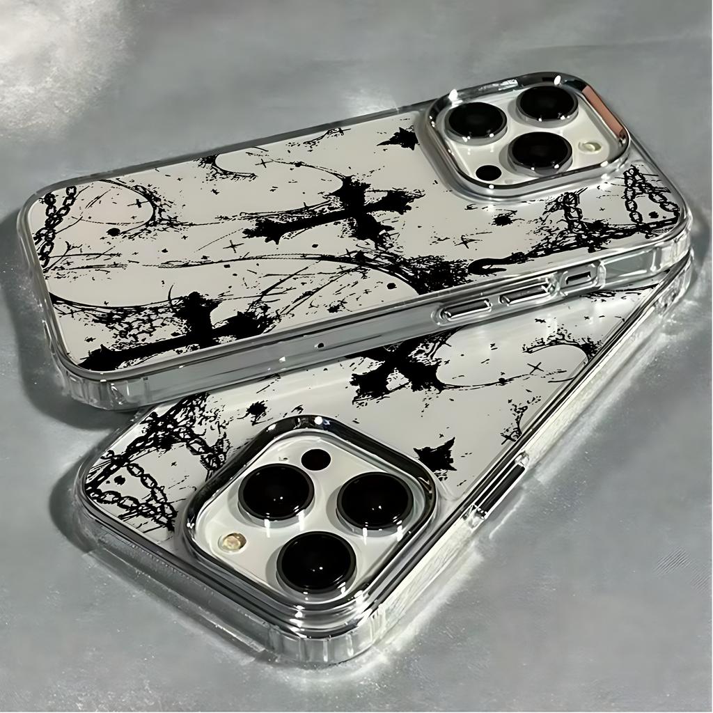 Dark Gothic Cross Mark Phone Case for OPPO Reno4 Reno5 Reno6 Reno8 Reno11 Reno12 13 14 15 Z T F Pro 4G 5G Transparent Soft Cover