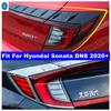 Chrom / Karbonfaser Auto Rückleuchten Rücklicht Heckleuchten Dekor Abdeckung Zierleiste ABS Zubehör für Hyundai Sonata DN8 -