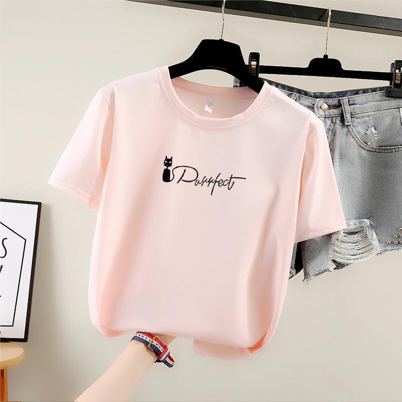 

Harajuku funny cartoon print Short Sleeve T-shirts for Women Summer Casual loose student T Shirt young girl Y2k Tops 3XL розовый