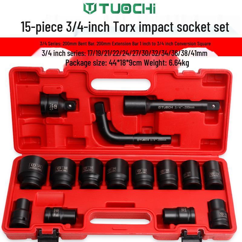 3/4 Plum Blossom Heavy Duty Pneumatic Air Wrench 12-Point Tire Socket 19 Square