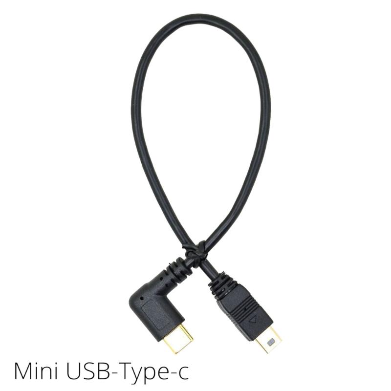Mini USB to Type C Adapter Converter Cable for Camera Phone OTG Cable 90 Degree USB 3.1 Type C Male to Mini USB Transfer