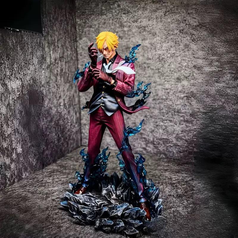 One Piece Sanji Onigashima Flames Figure Model Ornament