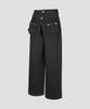 Beodeonteu Garment Dyed Multi-Pocket Layered Pants [Charcoal]