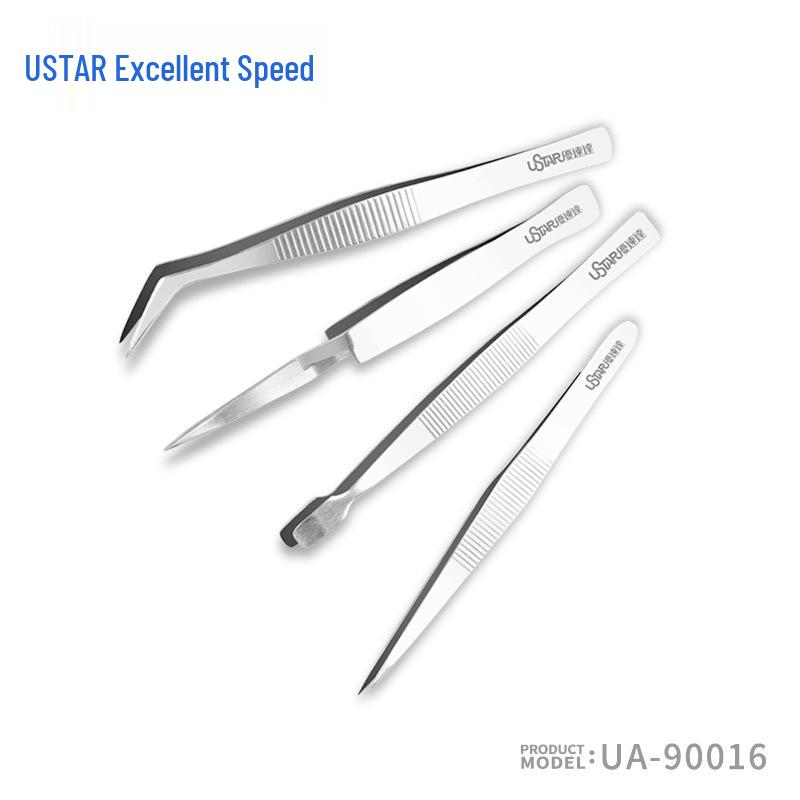 Yousuda 4-Piece Metal Tweezers Set with Eye Stickers & Water Decals