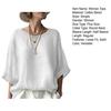 Women Tops Round Neck Half Sleeve Loose Fit Pullover Tops Pure Color Soft Fabric Casual Blouse Daily
