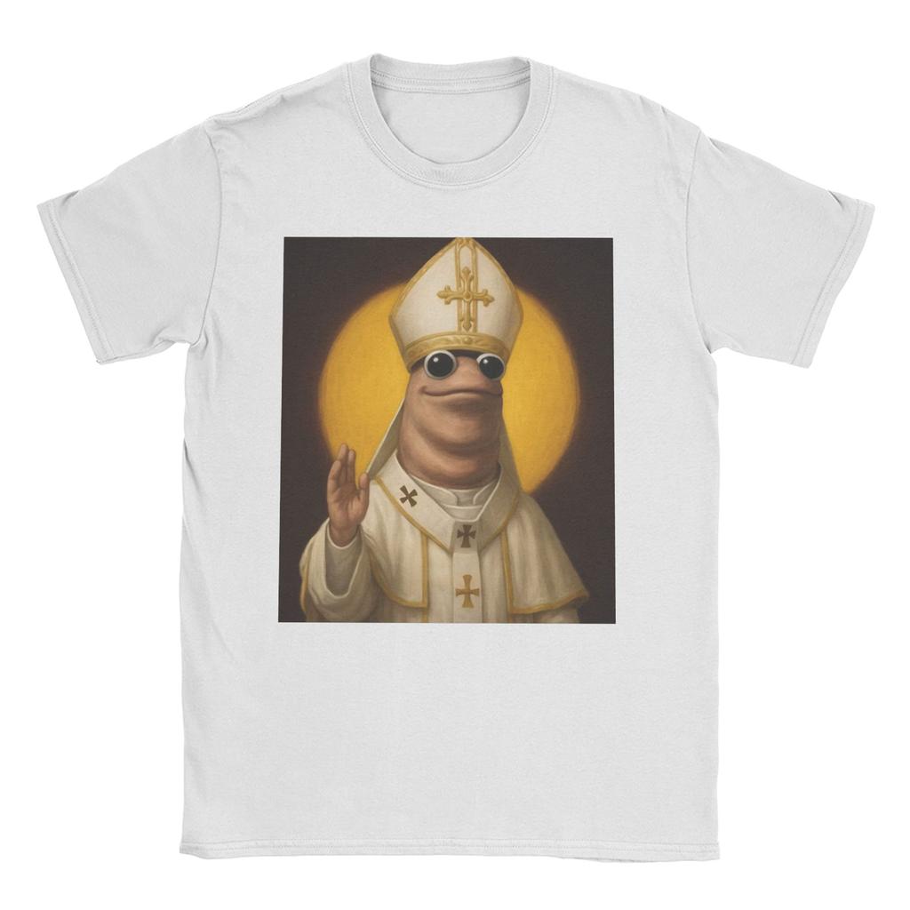 Marcus The Worm Meme TShirts for Men Women Jesus Christ God Holy Novelty Pure Cotton Tees Short Sleeve T Shirt Adult Clothes