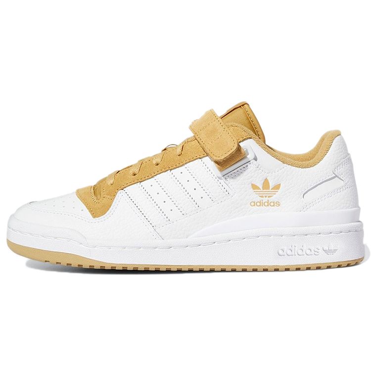 Adidas Originals Forum Low Leather Casual Versatile Velcro Lightweight Durable Low-Top Skate Shoes Unisex Sneakers White Brown GX9399