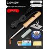 Professional Grade Electric Soldering Iron Set with Wooden Handle for Household and Electronic Repairs