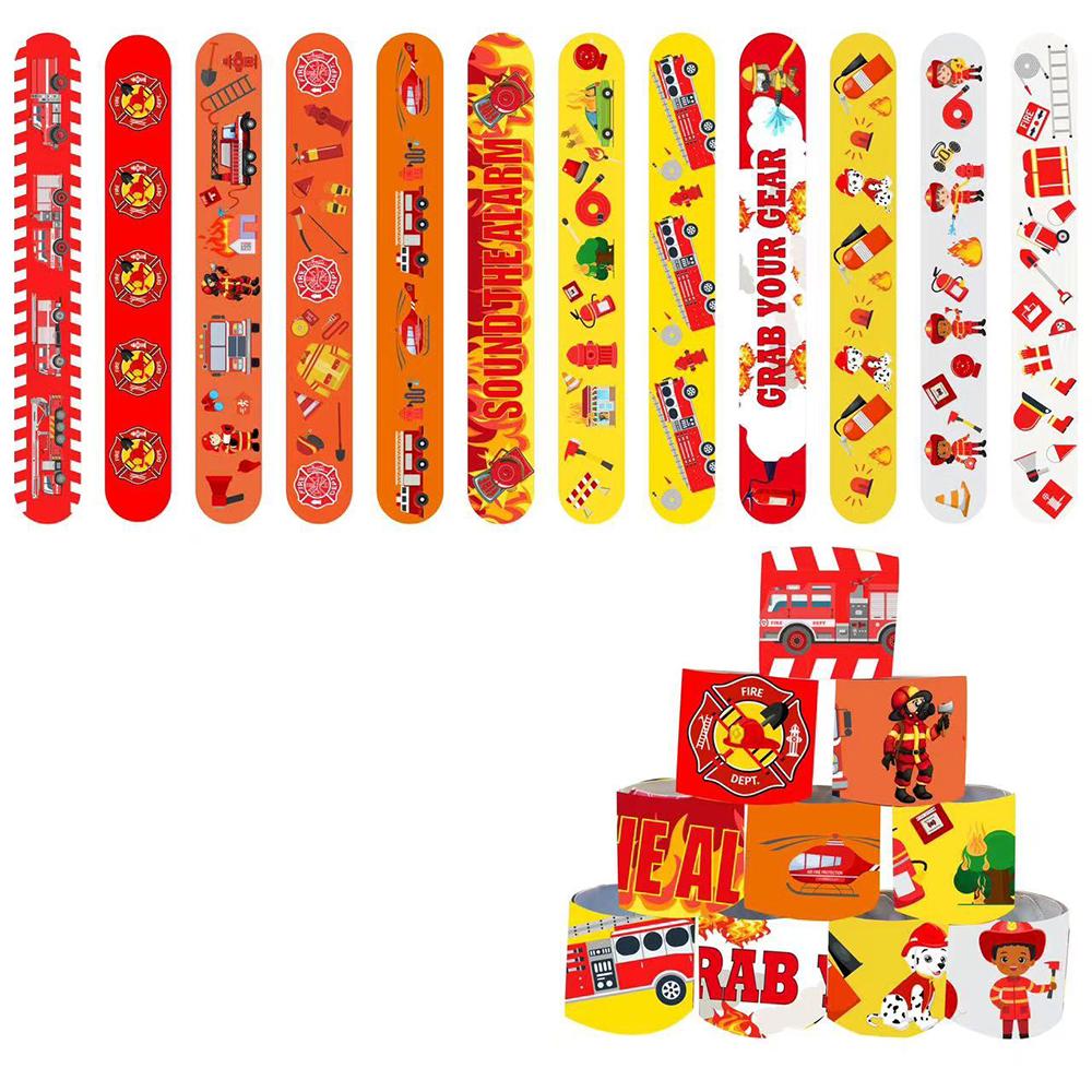 

The Fireman Slap Bracelets 10-30PCS Slap Wristbands Snap Bracelets for kids Classroom Prizes Birthday Classroom Prizes Gift 10PCS