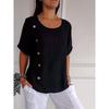2026 Women's Summer Cotton-Linen Single-Breasted Casual Shirt - European & American Style