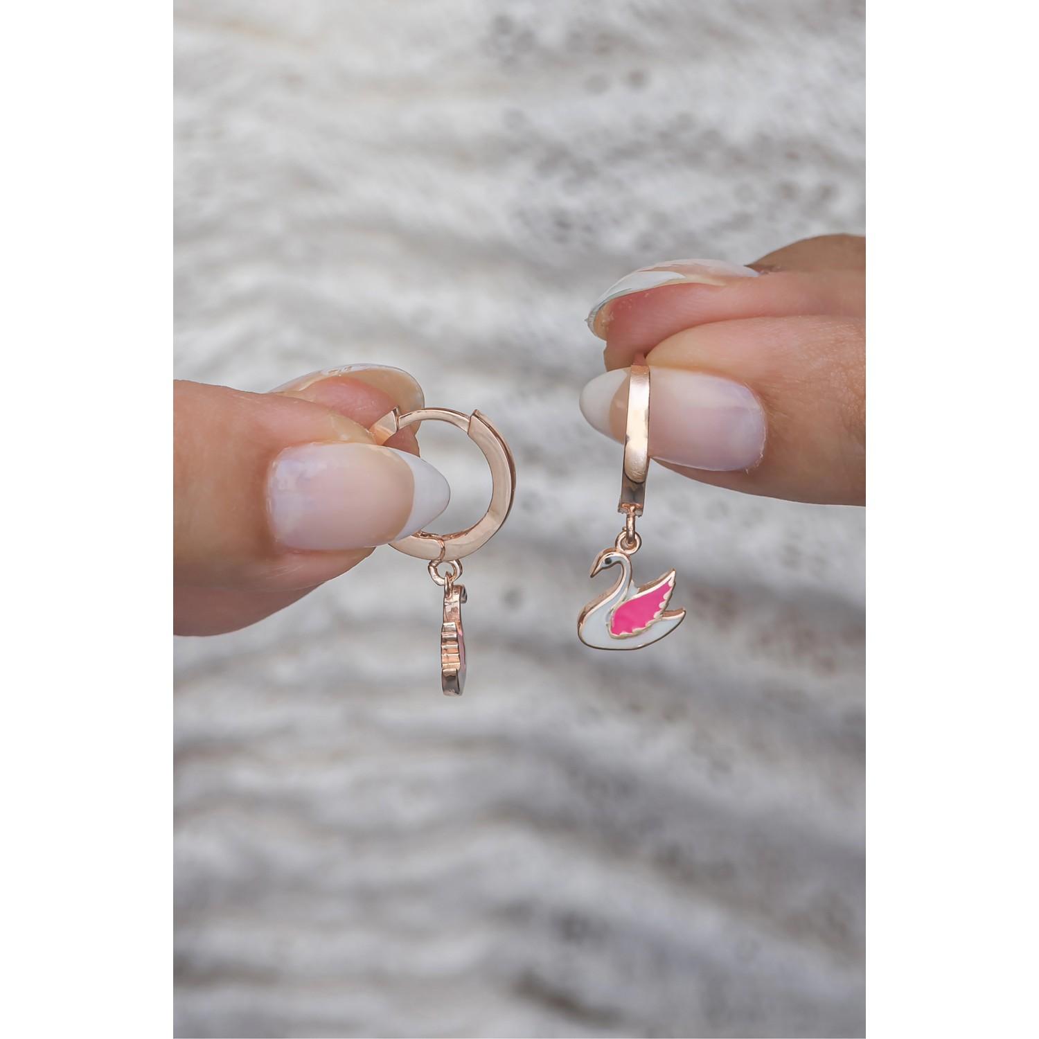 

Серьги-лебеди с эмалью из стерлингового серебра 925 пробы