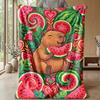 Vintage Violin Melody Theme Blanket Lightweight Warm Flannel Blanket Decorative Throw Blanket for Home Decoration
