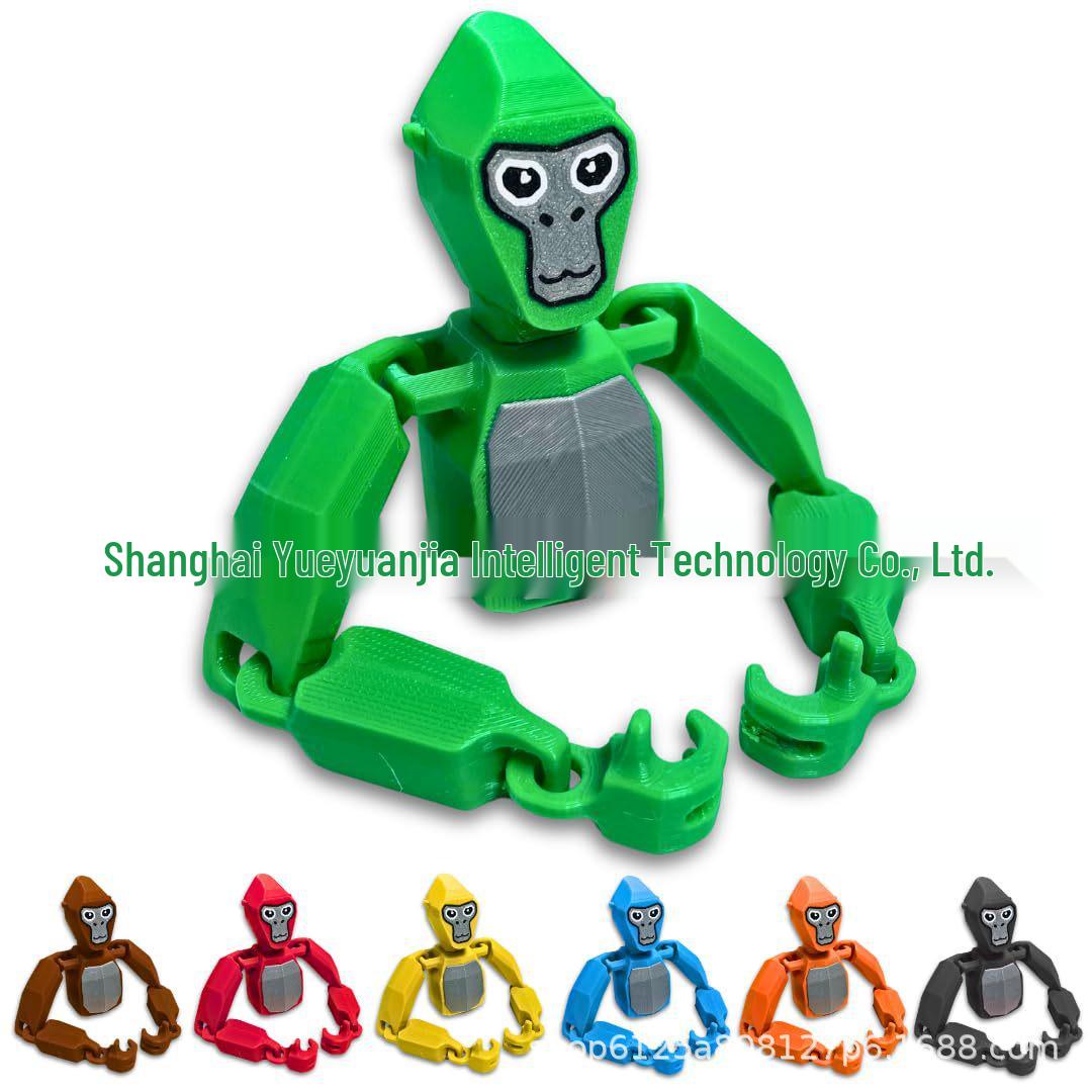 

3D Printed Gorilla Tag Flexy Fidget Toy Figurine 15cm синий