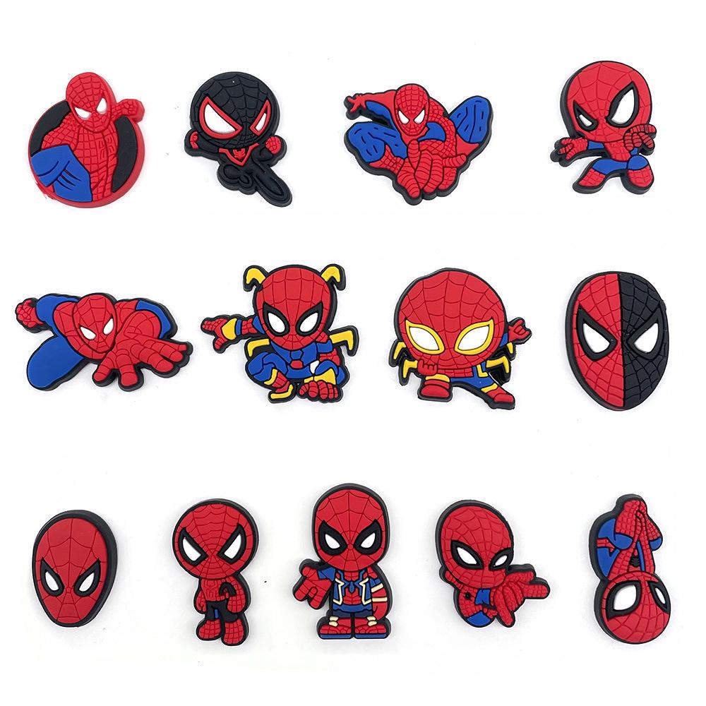 Spider-Man Crocs 13-Piece Shoe Charm Set - Soft PVC Decorations for DIY Garden Footwear