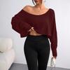 2025 Trendy European Off-Shoulder Women’s Loose Base Layer Top