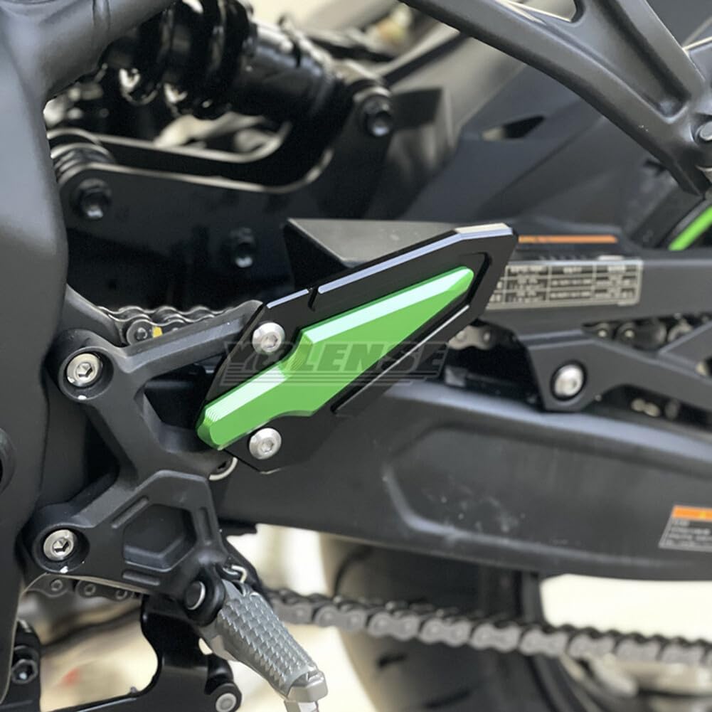 AL-mart Motorcycle Back Step Rear Set Footrest Foot Peg Pedal Guard Decorative Heel Plate for Kawasaki Ninja ZX-4R/ZX-4RR/ZX-25R(SE)