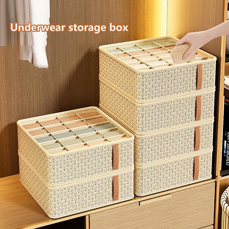 Underwear Storage Box Foldable Storage Box Pants Underwear Sock Organizer Clothes Compartment Box