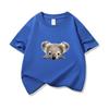 Bawełniany T-shirt dla dzieci Uroczy nadruk z wyłaniającym się koalą Okrągły dekolt Krótki rękaw Koszulka Casual Oddychająca Chłopcy Dziewczynki Letnie Topy