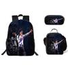 Student Backpack Lunch Bag Pencil Case 3-Piece Set, Waterproof Durable Large Capacity, MJ Pattern, Kids School Bag Set