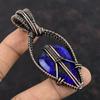 Faceted Blue Sapphire Pendant Copper Wire Wrapped Pendant Lapis Lazuli Gemstone Pendant Antique Copper Jewelry Handmade Jewelry Gift For Him