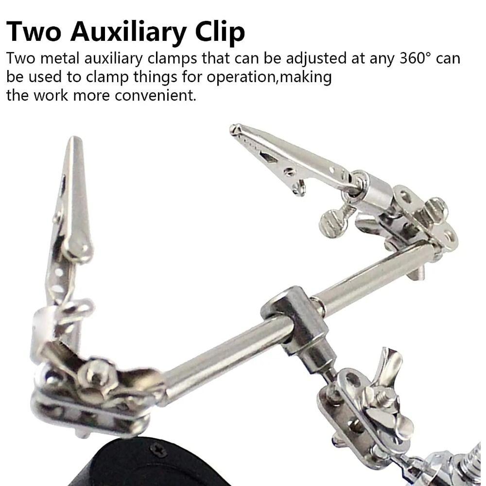 With LED Light Desktop Magnifying Glass 3.5X 12X Soldering Magnifier DIY Projects