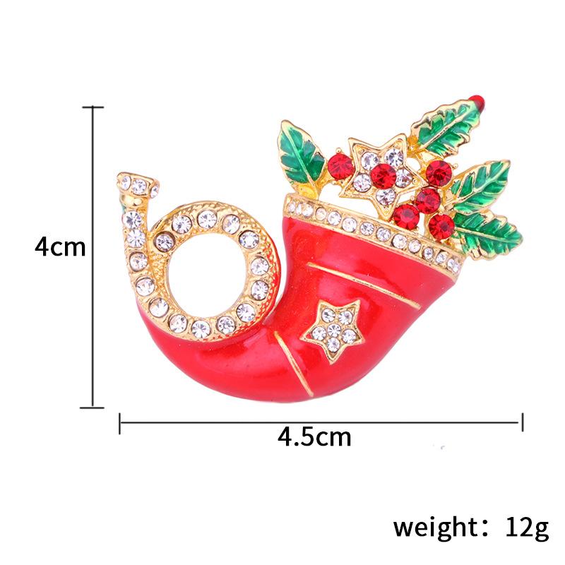 Weihnachtsbroschen Set Baum Weihnachtsmann Schneemann Schlittenglocke Stiefel Anstecknadel für Weihnachts-Pullover Dekoration Körperaccessoires