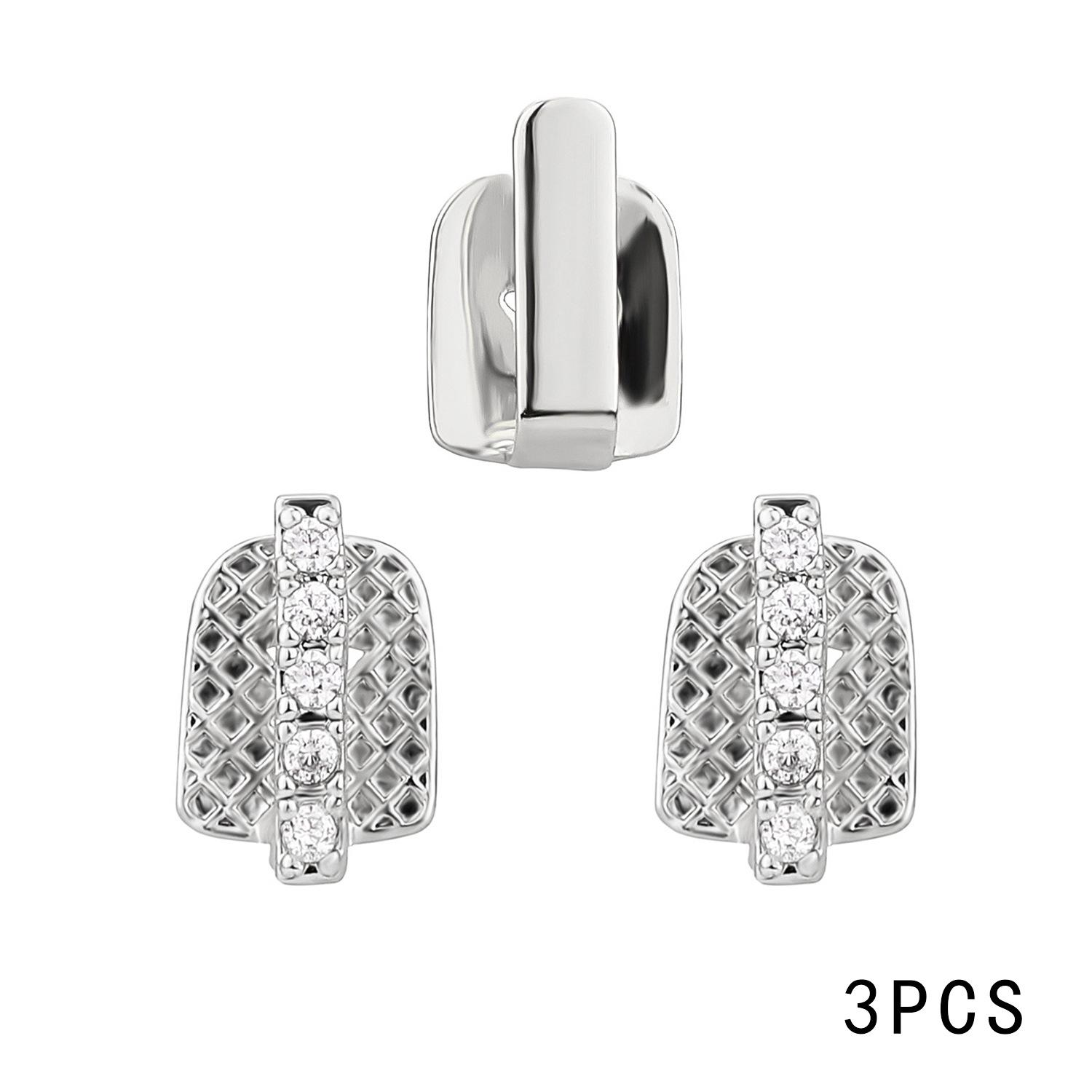 

Hot-Selling Three-Piece Tooth Gap Glossy Bar Braces - Hip-Hop Style Daily Streetwear Versatile Cool Tooth Jewelry