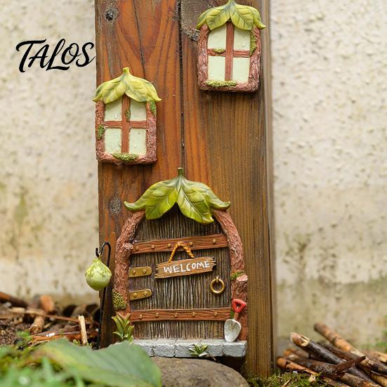 Micro Landscape Fairy Sets 1 Set Door Windows And Lamp, Garden Accessories, Miniature Creative Landscaping Supplies Glow In The Dark Gnome House