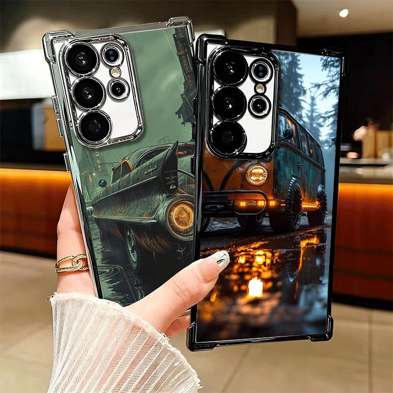 Vintage Car Retro Nostalgia Plating Phone Case For Samsung Galaxy S24 S25 FE S26 Edge S23 Ultra S22 S21 Plus S20 Anti-Fall Airab