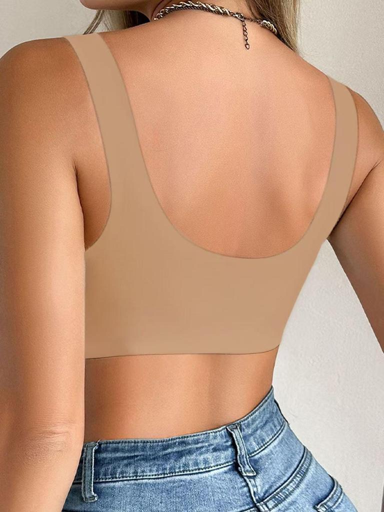 Seamless Front-Closure Plus-Size Push-Up Sports Bra: Sexy, Breathable, Anti-Sagging, Wire-Free Back Support.