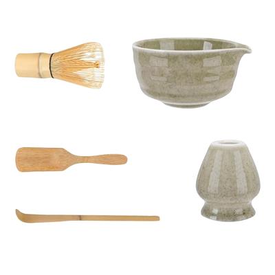Juego de Batidor Matcha 5PCS Juego de Matcha Incluye Tazón Matcha con Boquilla, Batidor Chasen con Soporte de Cerámica, Cuchara Matcha y Acero Inoxidable, Kit Matcha