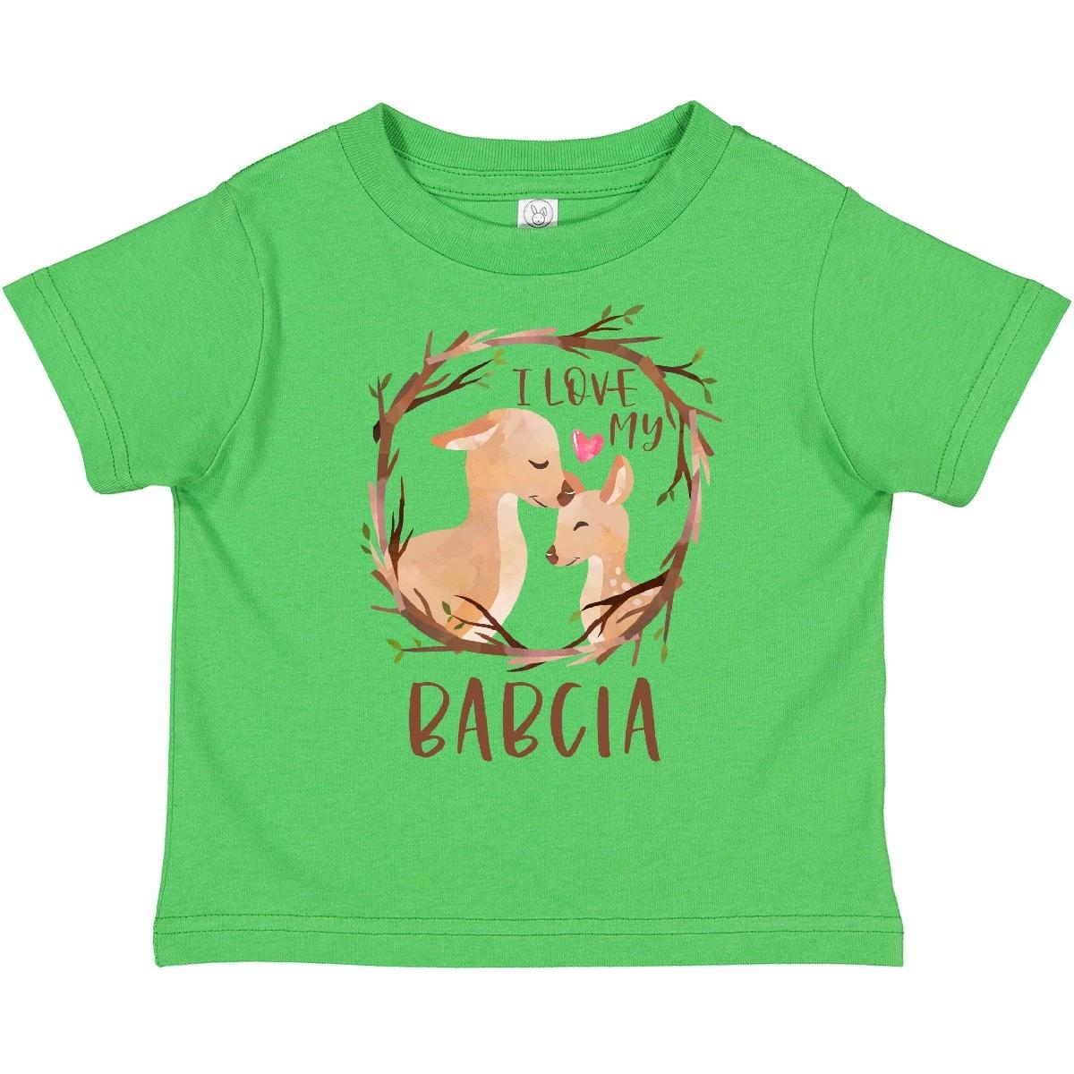 

Inktastic I Love My Babcia Toddler T-Shirt New From Faun Cute Buck Doe Heart Kid 140